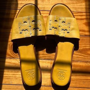 Yellow Tory Burch sandals